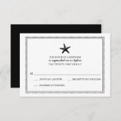 Gracful Starfish Black | HochzeitsrSVP RSVP Karte (Vorne/Hinten)