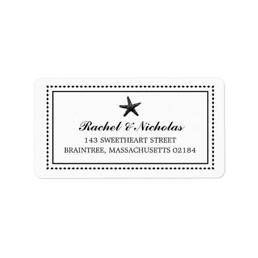 Gracful Starfish Black | Postadresse Adressaufkleber (Vorne)