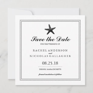 Gracful Starfish Black SAVE THE DATE