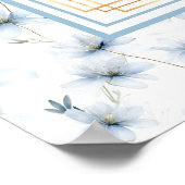 Gracful Wasserfarbe Pastellblau Gold Seekarte Poster (Ecke)