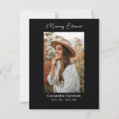 Gracful White Blume Foto Orthodox Gedenkstätte Dankeskarte (Rückseite)