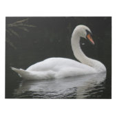 Gracful White Swan Notepad Notizblock (Vorderseite)