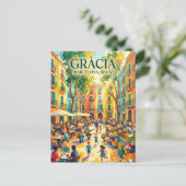 Gràcia Spanien Postkarte (Stehend Vorderseite)
