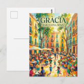 Gràcia Spanien Postkarte (Vorne/Hinten)
