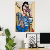 Gracias, Abstrakter Mensch auf dem Handy, Text bea Poster (Heimbüro)