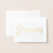 Gracias Chic Script Wedding Danke Foto Folienkarte (Vorderseite mit Umschlag)
