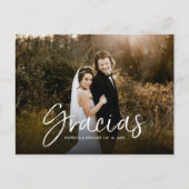 Gracias Chic Script Wedding Danke Foto Postkarte (Vorderseite)
