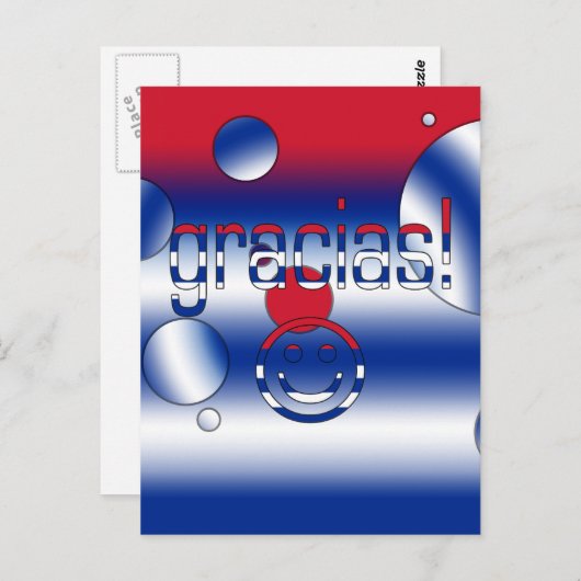 Gracias! Cuba Flag Colors Pop Art Postkarte (Vorne/Hinten)