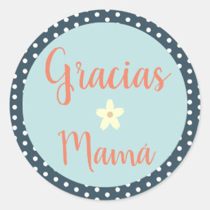 Gracias/Danke, Spanischer Sticker für die Mama