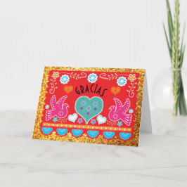 Gracias danken Ihnen Anmerkungskarte Papel Picado Dankeskarte