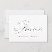 Gracias Elegant Calligraphy Schwarz-weiß Wedding Dankeskarte (Vorderseite)