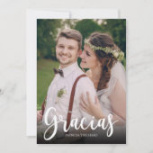 Gracias Elegant Wedding Spanisch Danke Foto Karte (Vorderseite)