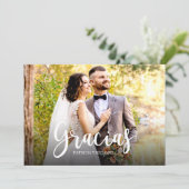 Gracias Foto Elegant Wedding Spanisch Vielen Dank Karte (Stehend Vorderseite)