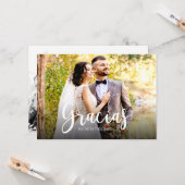 Gracias Foto Elegant Wedding Spanisch Vielen Dank Karte (Vorderseite/Rückseite Beispiel)