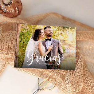 Gracias Foto Elegant Wedding Spanisch Vielen Dank Karte
