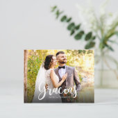 Gracias Foto Elegant Wedding Spanisch Vielen Dank Postkarte (Stehend Vorderseite)
