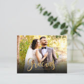 Gracias Foto Elegant Wedding Spanisch Vielen Dank Postkarte (Stehend Vorderseite)