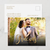 Gracias Foto Elegant Wedding Spanisch Vielen Dank Postkarte (Vorne/Hinten)