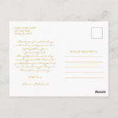 Gracias Gold Foil Schriftart Hochzeit Danke Foto Postkarte (Rückseite)
