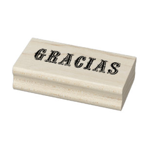 Gracias- Holz-Briefmarke Gummistempel
