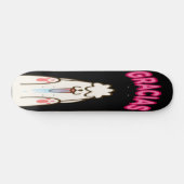 Gracias - Licking White Dog Skateboard (Horizontal)
