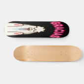 Gracias - Licking White Dog Skateboard (Horizontal)