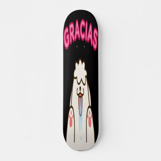 Gracias - Licking White Dog Skateboard (Vorne)