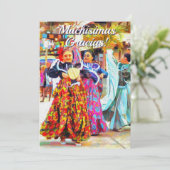 Gracias Mexican Festival Dancers 2549 Card Dankeskarte (Stehend Vorderseite)
