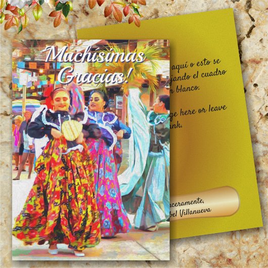 Gracias Mexican Festival Dancers 2549 Card Dankeskarte