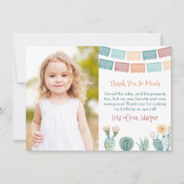 Gracias Mexican Fiesta Fall Birthday Party Picture Dankeskarte