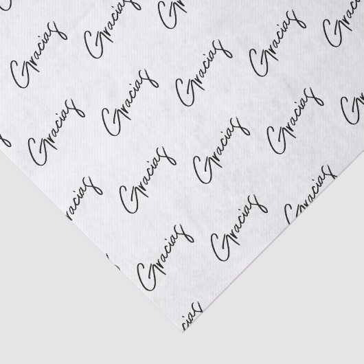 Gracias minimale Schwarz-weiße Skripte Custom Busi Seidenpapier (Ausschnitt)