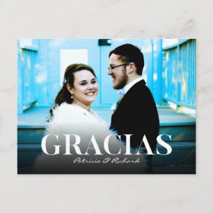Gracias Moderne Schriftart Hochzeit Danke Foto Postkarte