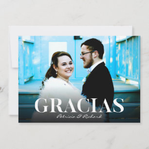 Gracias Moderner Schriftart Hochzeit Danke Foto Karte