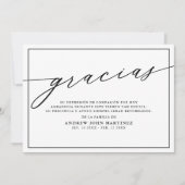 Gracias Modernes Foto Spanische Beerdigung Dankeskarte (Vorderseite)