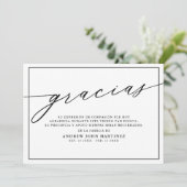 Gracias Modernes Foto Spanische Beerdigung Dankeskarte (Stehend Vorderseite)