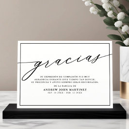 Gracias Modernes Foto Spanische Beerdigung Dankeskarte