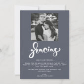 Gracias Modernes Foto Wedding Vielen Dank Dankeskarte (Rückseite)