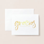 Gracias Niedlich Wedding Danke Foto Folienkarte (Vorderseite mit Umschlag)