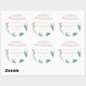 Gracias Pastel Cactus Mexican Fiesta Vielen Dank Runder Aufkleber (Blatt)