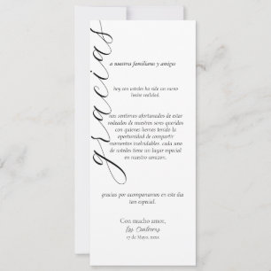Gracias Platzierungskarte auf Spanisch Einladung