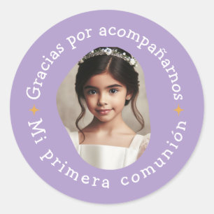 Gracias por acompañarnos mi primera comunión foto runder aufkleber