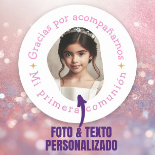 Gracias por acompañarnos mi primera comunión foto runder aufkleber