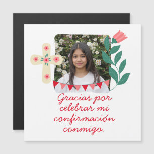 Gracias por Celebrar Mi Confirmación con Foto Magneteinladung