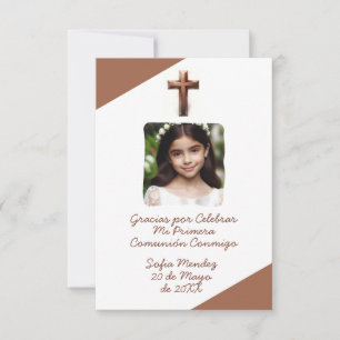 Gracias por Celebrar Mi Primera Comunión con Foto Dankeskarte