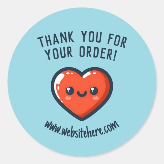 Gracias Por Tu Compra Corazón Kawaii Runder Aufkleber (Vorderseite)