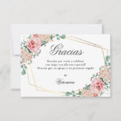 GRACIAS pvenir Pink Spanisch Quinceañera Quince Dankeskarte (Vorderseite)