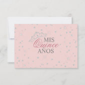 GRACIAS pvenir Pink Spanisch Quinceañera Quince Dankeskarte (Rückseite)