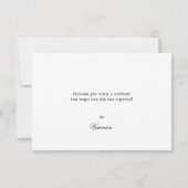 GRACIAS pvenir Pink Spanisch Quinceañera Quince Dankeskarte (Rückseite)