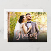 Gracias Rose Gold Foto Hochzeit Spanisch Vielen Da Postkarte (Vorne/Hinten)