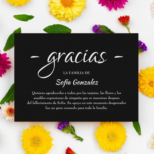 Gracias Simpatia | Spanisches Beileid Dankeskarte